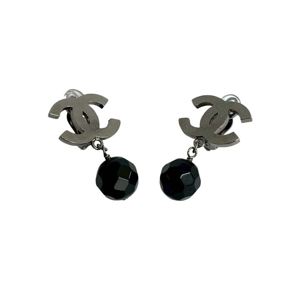 CHANEL Black Logo Earrings - Picture 3 of 5
